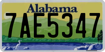 AL license plate 7AE5347