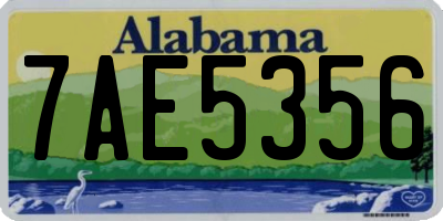 AL license plate 7AE5356