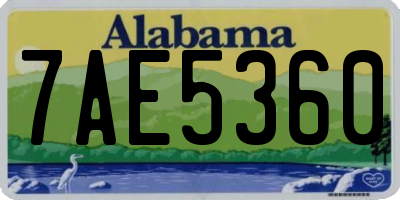 AL license plate 7AE5360