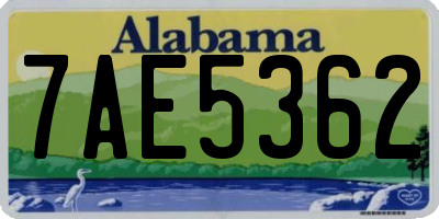 AL license plate 7AE5362