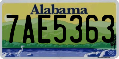 AL license plate 7AE5363