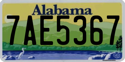 AL license plate 7AE5367