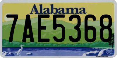 AL license plate 7AE5368