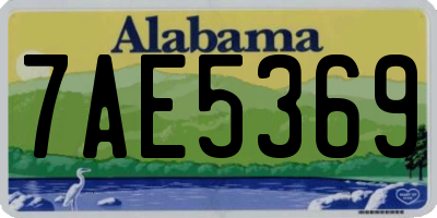 AL license plate 7AE5369