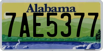 AL license plate 7AE5377