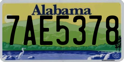AL license plate 7AE5378