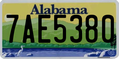 AL license plate 7AE5380