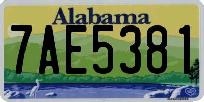 AL license plate 7AE5381