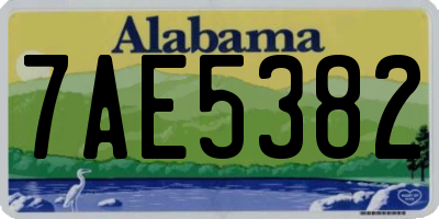 AL license plate 7AE5382