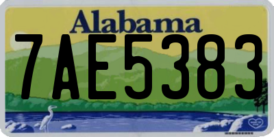 AL license plate 7AE5383