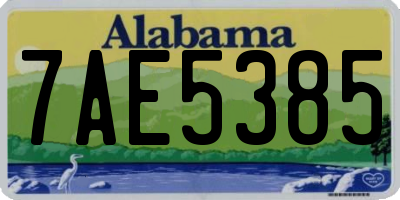 AL license plate 7AE5385