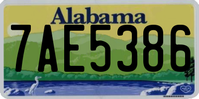 AL license plate 7AE5386