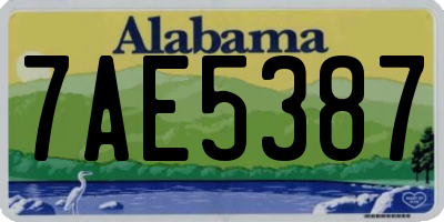AL license plate 7AE5387
