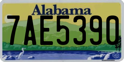 AL license plate 7AE5390