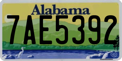 AL license plate 7AE5392