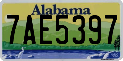 AL license plate 7AE5397
