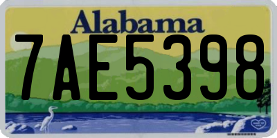 AL license plate 7AE5398