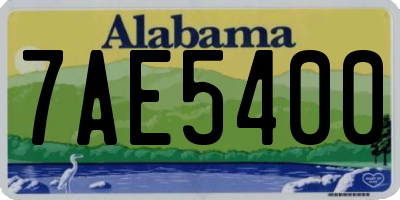 AL license plate 7AE5400