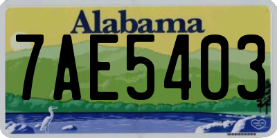 AL license plate 7AE5403