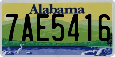 AL license plate 7AE5416
