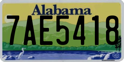AL license plate 7AE5418