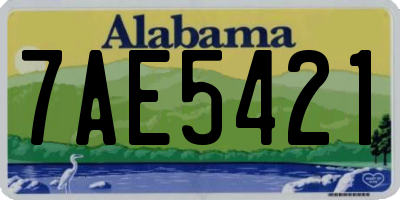 AL license plate 7AE5421