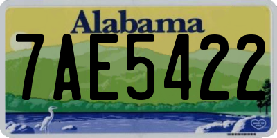 AL license plate 7AE5422