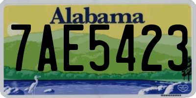 AL license plate 7AE5423