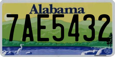 AL license plate 7AE5432
