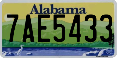 AL license plate 7AE5433