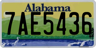 AL license plate 7AE5436