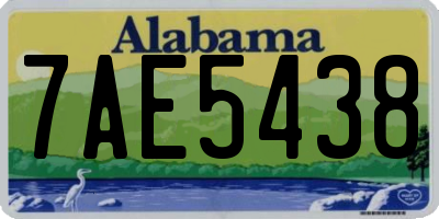 AL license plate 7AE5438