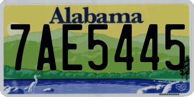 AL license plate 7AE5445
