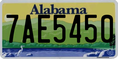 AL license plate 7AE5450