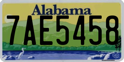AL license plate 7AE5458