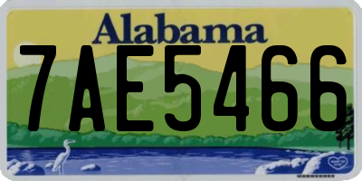 AL license plate 7AE5466