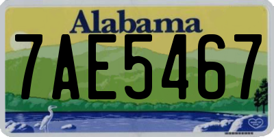 AL license plate 7AE5467
