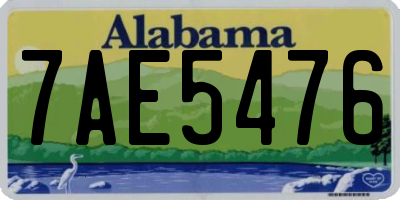 AL license plate 7AE5476
