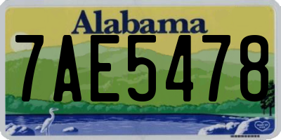 AL license plate 7AE5478