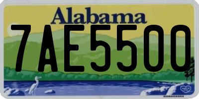 AL license plate 7AE5500