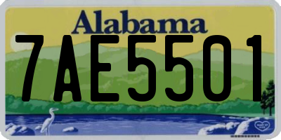 AL license plate 7AE5501