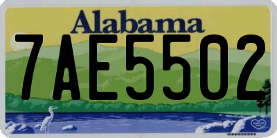 AL license plate 7AE5502