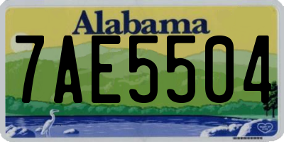 AL license plate 7AE5504