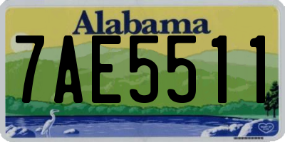 AL license plate 7AE5511