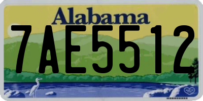 AL license plate 7AE5512