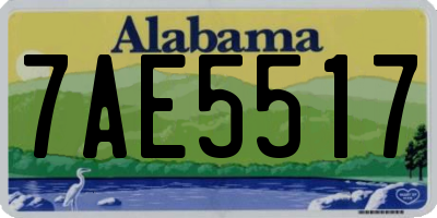 AL license plate 7AE5517