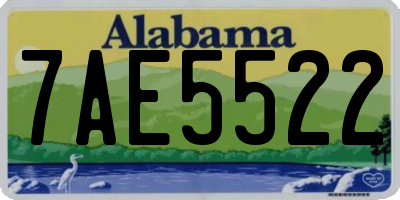 AL license plate 7AE5522