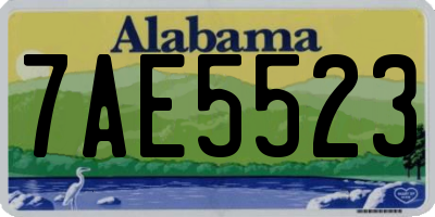 AL license plate 7AE5523