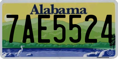 AL license plate 7AE5524