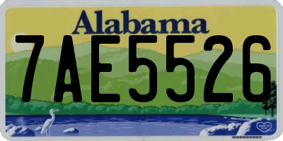 AL license plate 7AE5526